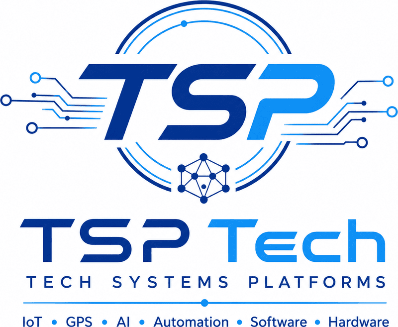 Лого на TSP Tech — вариант „Синя (стандартна)“