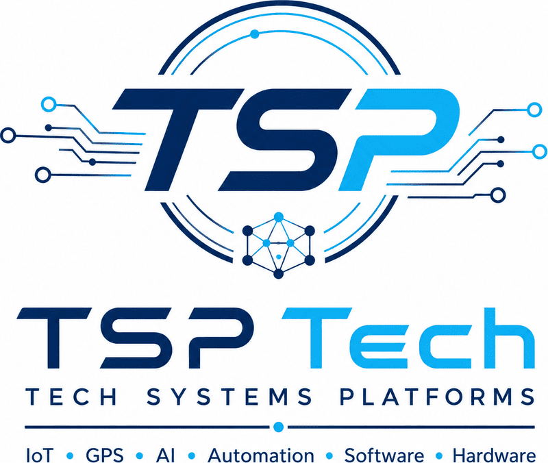 Лого на TSP Tech — вариант „Светлосиня“